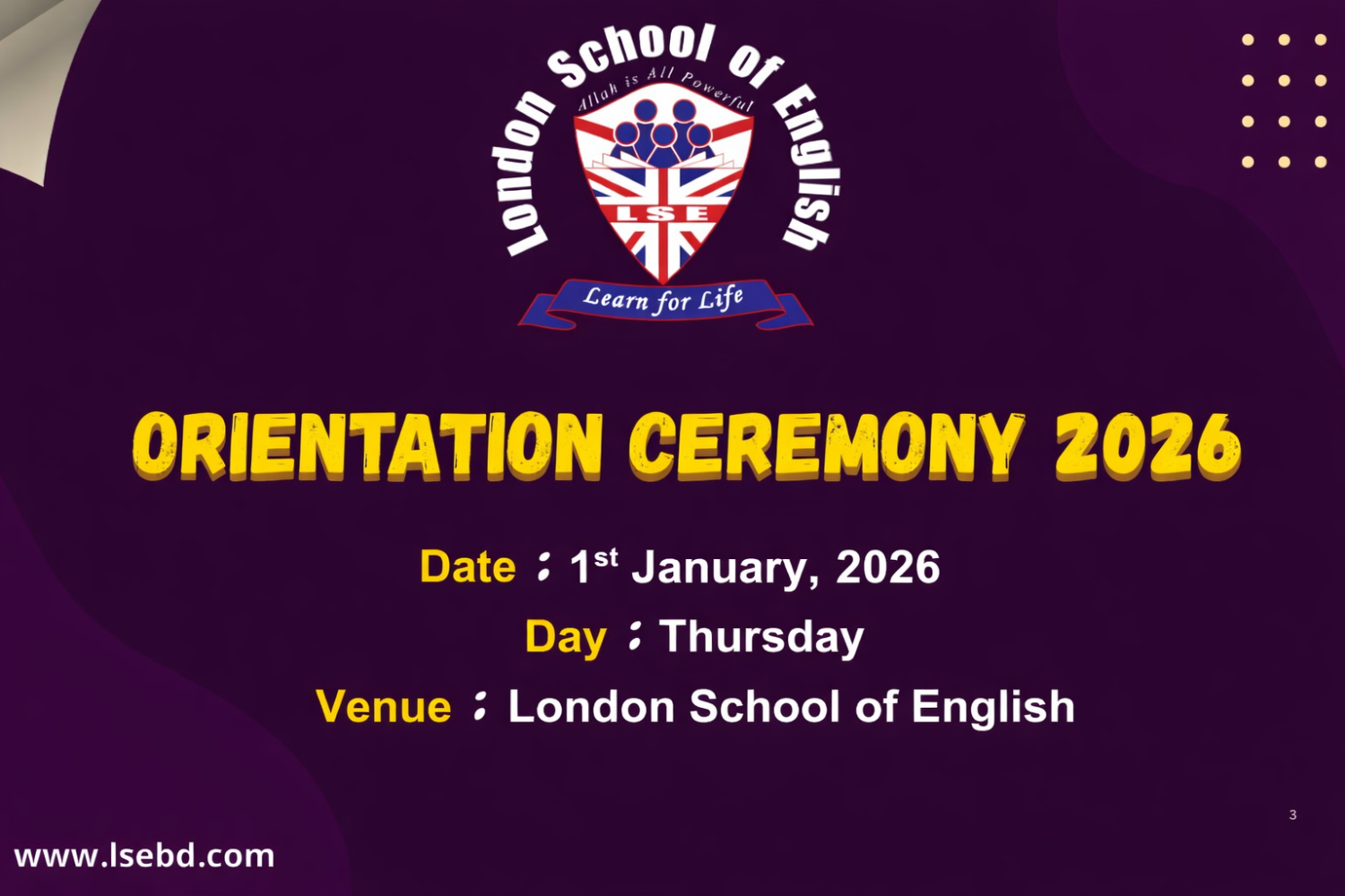 Orientation Ceremony