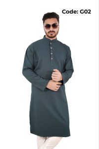 প্রিমিয়াম মাইক্রোস্টিজ সলিড পাঞ্জাবি/ কালার >Green