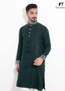 FlexTone Premium Quality Contrast Panjabi/ Color – Green
