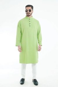 প্রিমিয়াম মাইক্রোস্টিজ সলিড পাঞ্জাবি/ কালার >Light Tia