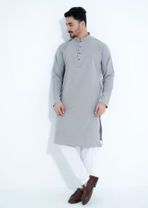 প্রিমিয়াম মাইক্রোস্টিজ সলিড পাঞ্জাবি/ কালার >Ash