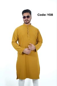 প্রিমিয়াম মাইক্রোস্টিজ সলিড পাঞ্জাবি/ কালার >Yellow