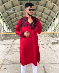 FlexTone Premium Quality Contrast Panjabi/ Color –  Maroon