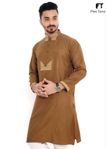FlexTone Premium Quality Embroidery Panjabi/ Color – Bronze